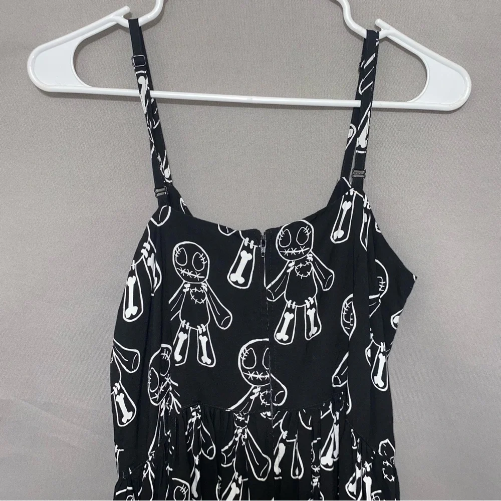 Hell Bunny Voodoo Doll Midi Dress Black and White Women's Dress - Picture 8 of 13